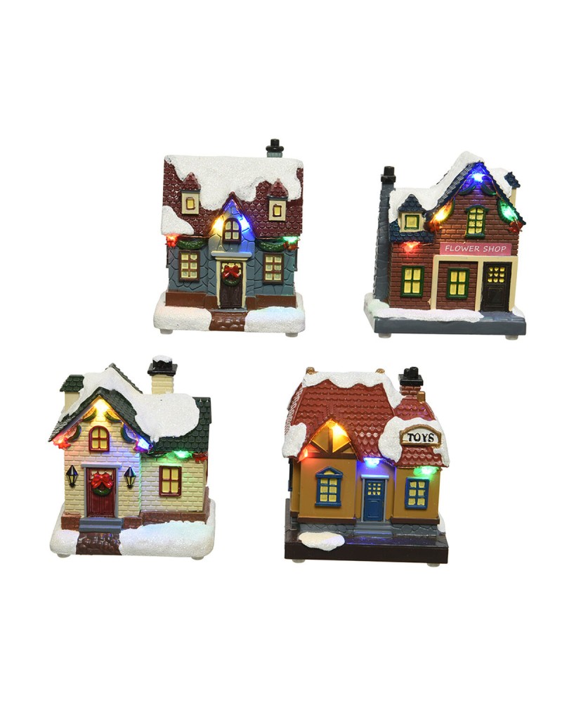 Lumineo Christmas Decoration House: Multicoloured LED Lighting, 8.5 x 5.5 x 10 cm
